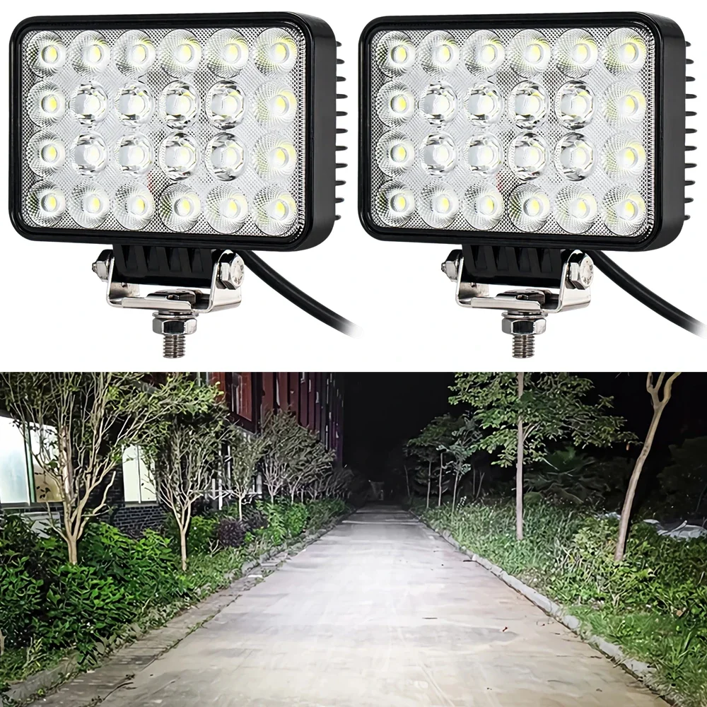 

2Pcs Vehicle LED Work Light 12V - 60V 72W Excavator Light Cargo Car Forklift Truck Tractor Headlights Offroad Auxiliary Lamp
