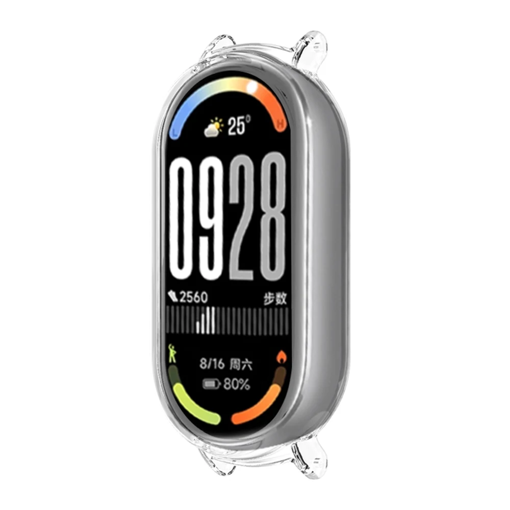 

Для Xiaomi Smart Band 10 NFC/Band 10, чехол для часов, полый защитный чехол для ПК - прозрачный