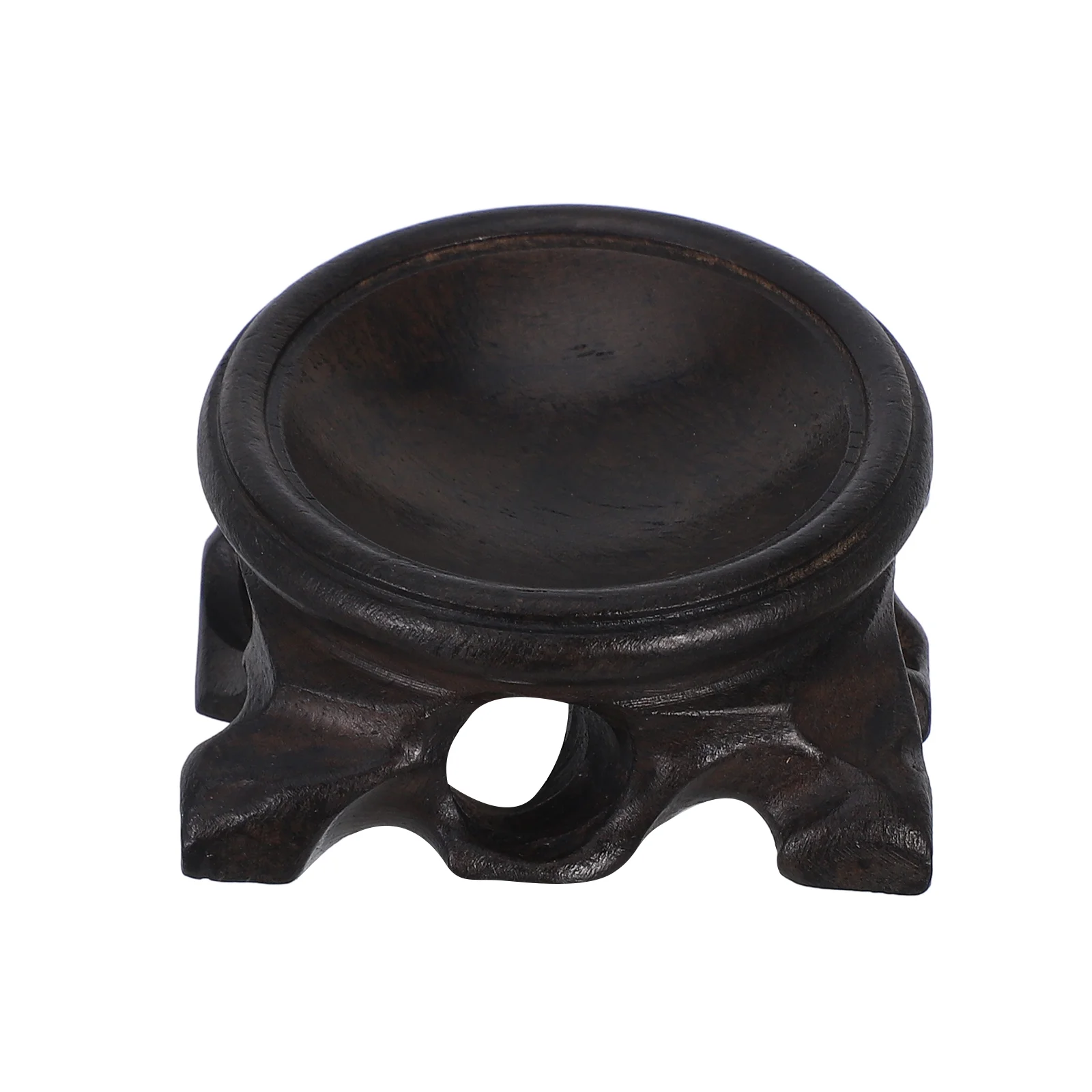 Mini Crystal Stand Handcrafted BlackWood Carving Base for Decorative Craft Wood Crystal Holder Decorative Stand