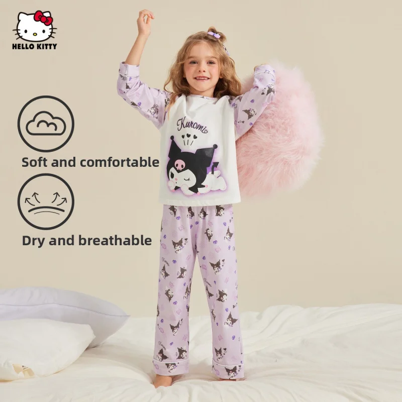 

【Officially authorized】Girls Autumn Homewear Set Two-piece set Purple Home Set Suitable for home wear Perfect Gift