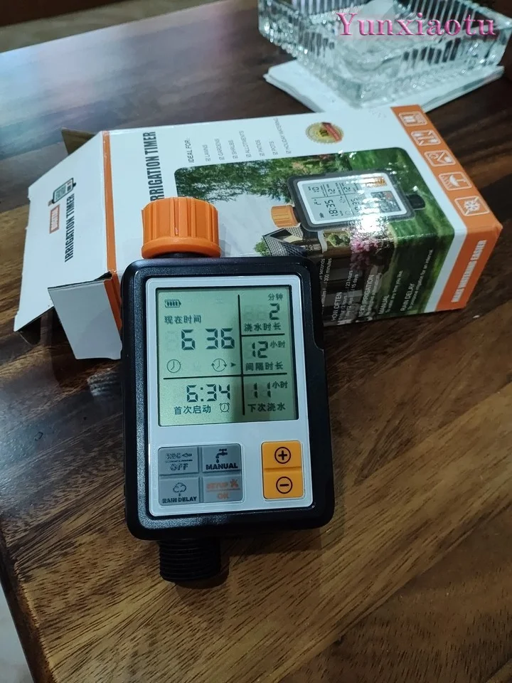 Large Screen Smart Irrigation Timer Automatic Watering Device, Garden Plant Auto Spray Water Controller for Outdoor Lawn Yard