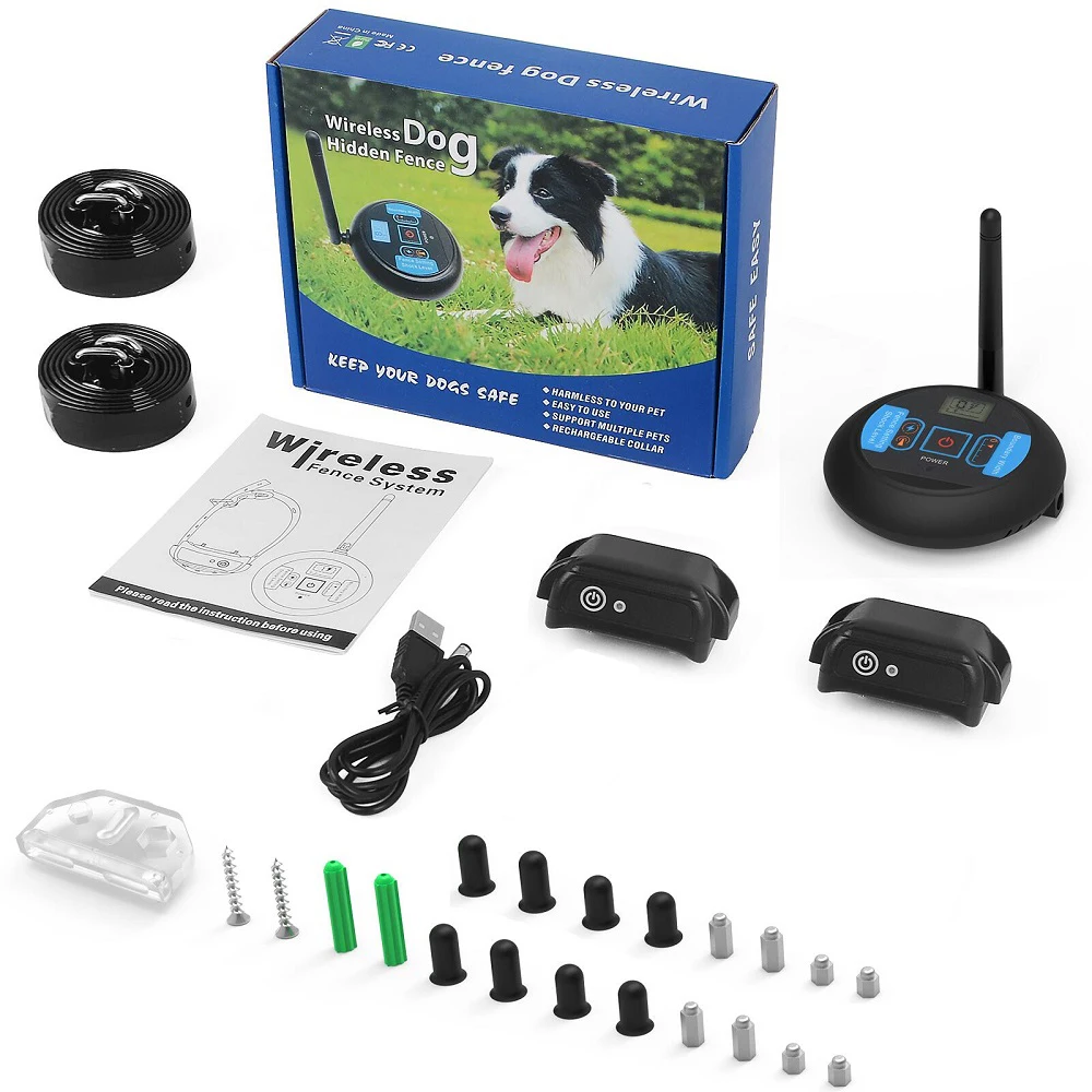200 m kabelloser wiederaufladbarer Elektrozaun für Hunde, IP68 wasserdichter Piepton + Schock-Trainingsmodus, Sender- und Halsband-Kombination – Detail 8