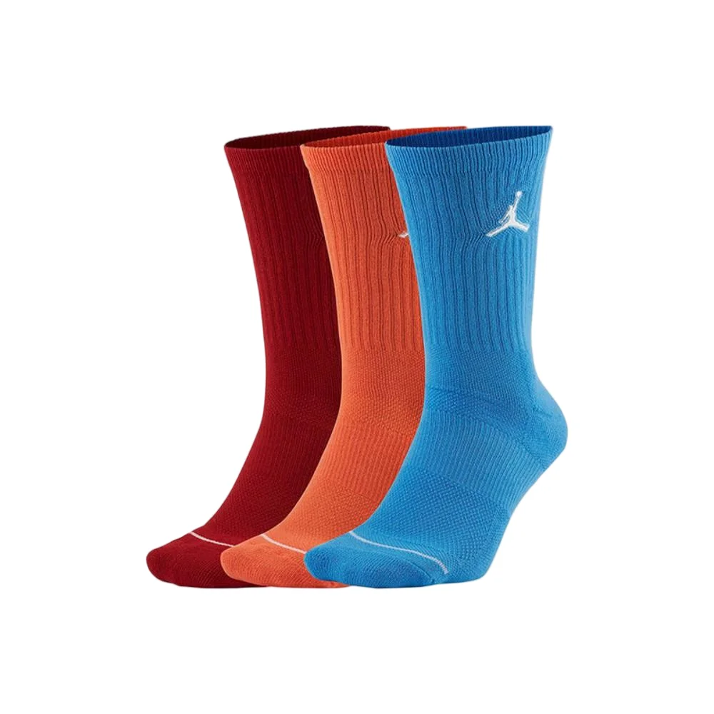 

Nike Basketball Socks: AJ Jordan Unisex Soft, Comfortable, and Breathable; Moisture-Wicking; Terry Lining; 3-Pack SX5545-911