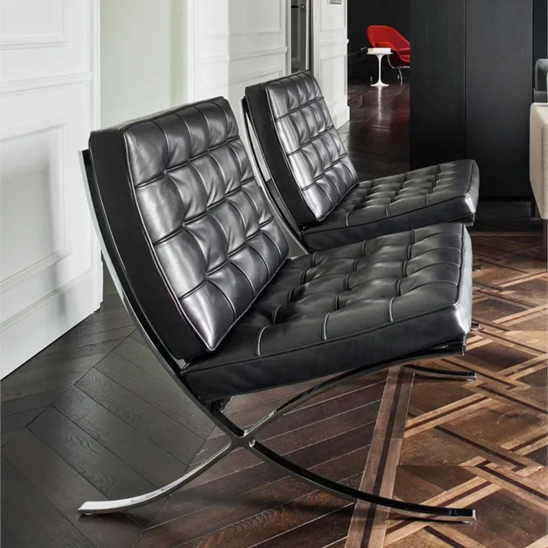 Chaise de canapé simple nordique pour la maison, siège de loisirs en cuir, meubles de chaise à dossier simple moderne, luxe abordable italien, salon