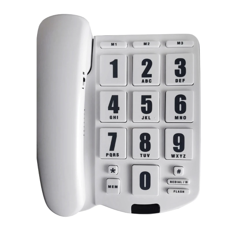 PK3000 Big Button Landline Phone Desktop Telephone- Amplified Sound, Perfect for Seniors and Visually Challenged