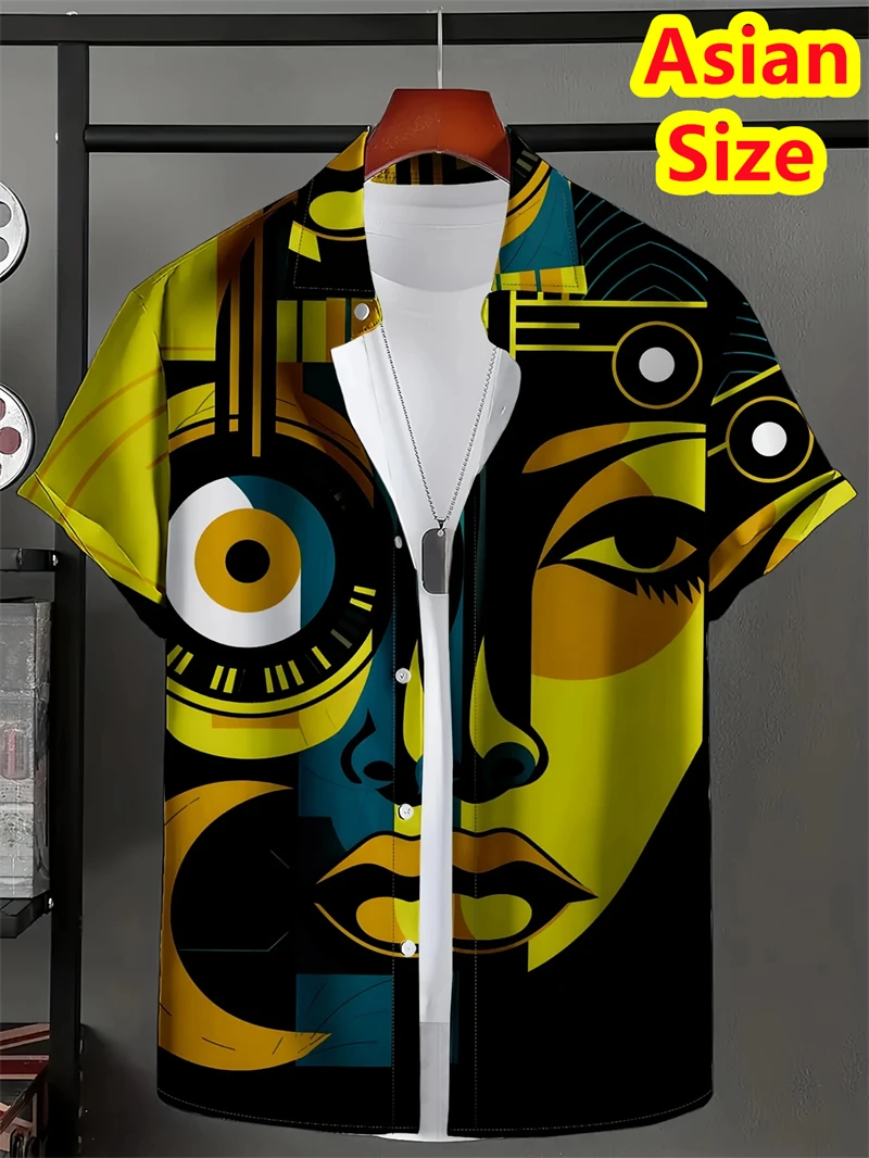 Attractive Parrot Guitar Hip-hop Hawaiian Shirt 3D Print Mens Shirts Summer Loose Beach Oversize Short-sleeved Top Men's Shirts
