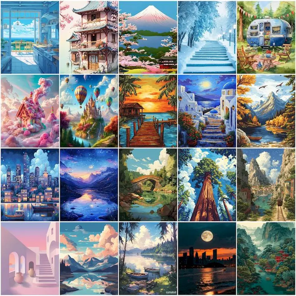 

GATYZTORY Paint By Number Adult Kit Color Markers For Drawing Landscape Acrylic Paints Paintings To Paint Crafts Decoration Home