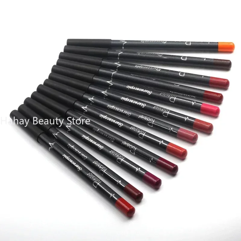 12 Pcs/Set Waterproof Lip Liner Pencil Nude Matte Lipliner Moisturizing Long Lasting Lipstick Liner Professional Makeup Pens