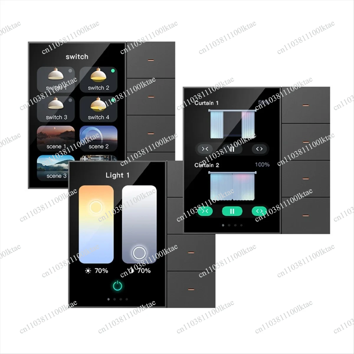 Y59A3.5 Inch Smart Wall Switch Touch Screen 4 Groups Switch 8-Way Scene Radar Sensor Dimming Switch Curtain Tuya Zigbee A view 3