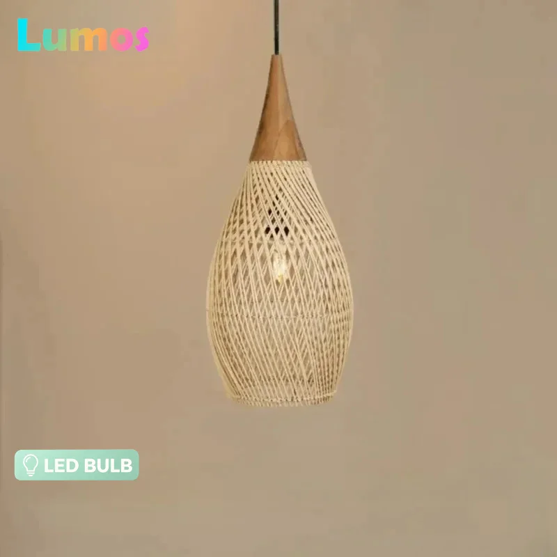  Lamps Hanging Wood Home Decorations Gaming Lighting Lounge Lights Ceiling Mid Century Modern PD1 Vintage Rattan Chandeli