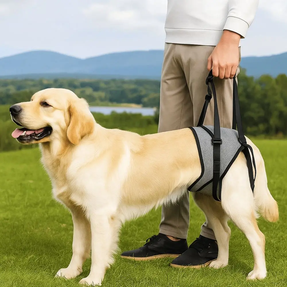 ペットベルト 調節可能な犬用リフトハーネス 取り外し可能な滑り止めハンドル ペット後肢サポート 快適な犬用後肢スリング 移動補助具