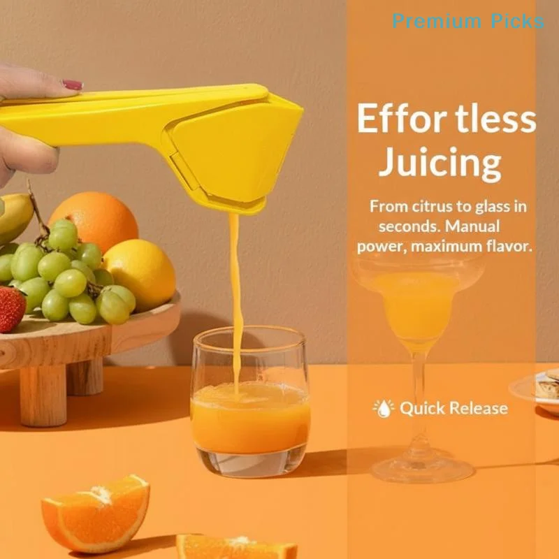 portableManual Handheld Citrus Juicer With High Juice Yield, Easy Grip Handle For Home Lemon Orange Juice Making