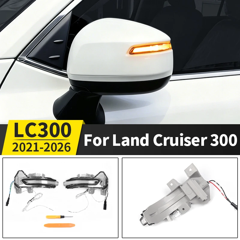 For Toyota Land Cruiser 300 LC300 2022-2026 Rear View Mirror Turn Signal Light LED Side Indicator Lamp Replacement Accessories