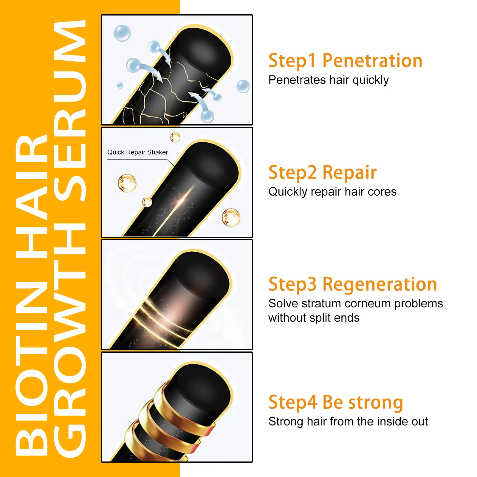 1/3/5 Box Magic Biotin Hair Serum Strengthen Smoothing Deep Nourishing Frizzy Hair Product Damaged Repair Spray Hair Oil Serum view 3