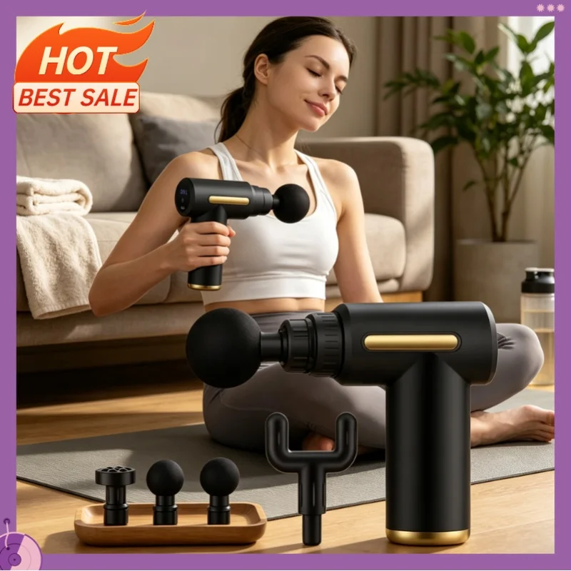 2026 Portable Muscle Massage Gun For Body Massage, With Led Touch Screen, Speed Adjustment, Rechargeable
