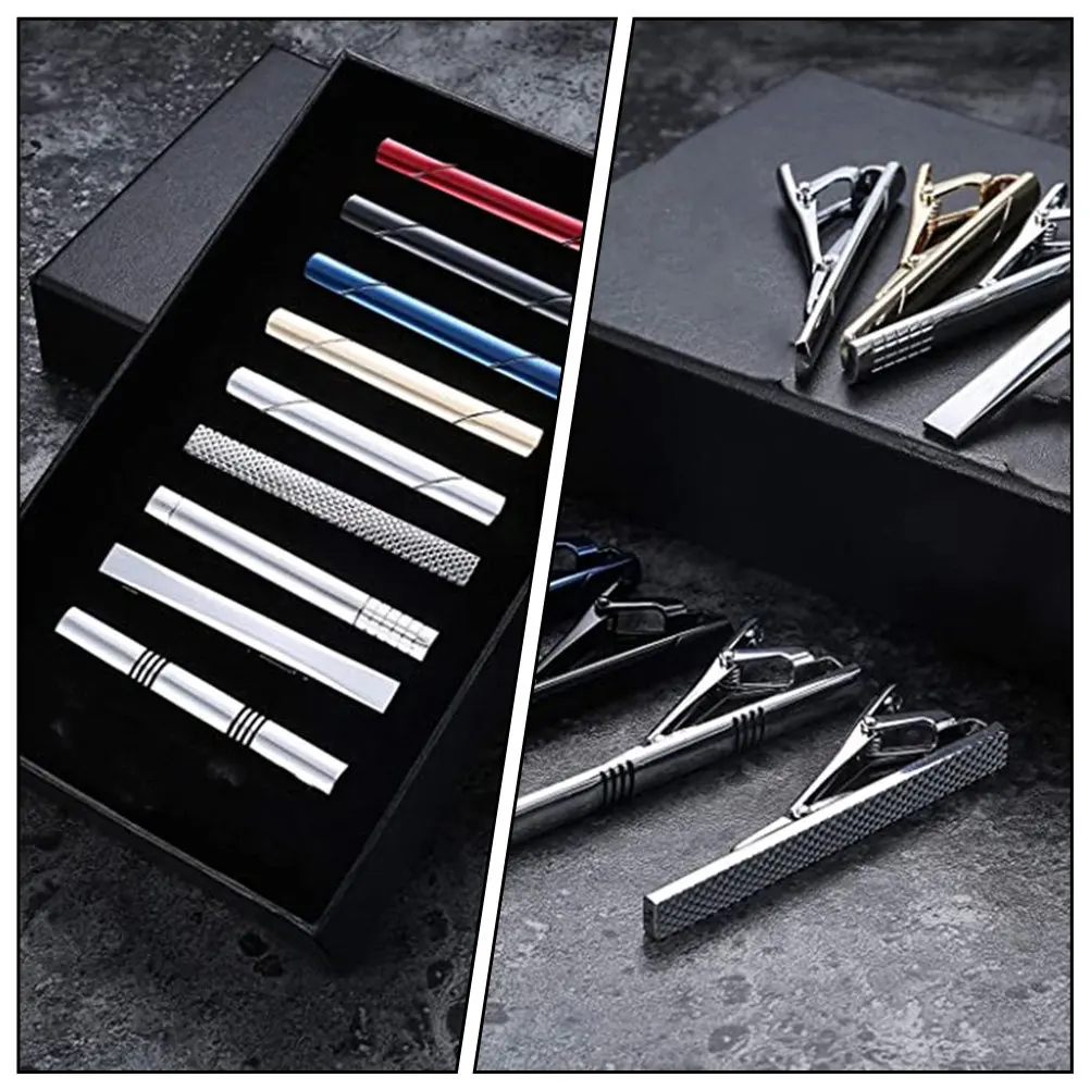 

Набор из 8 премиальных медных зажимов для галстука: прочные аксессуары для делового стиля, зажимы для галстуков для мужчин