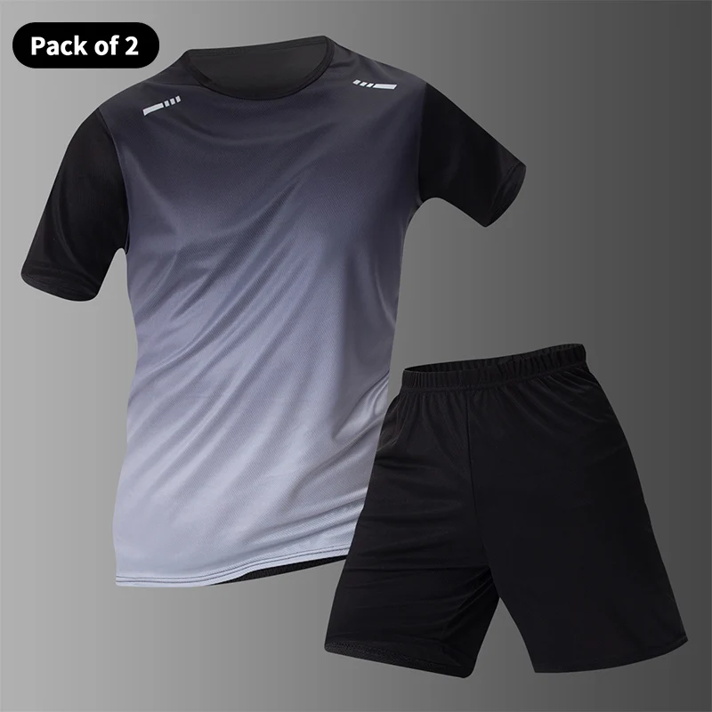 

2-Piece Men's Suit Youth Summer-Spring Gradient T-Shirt Sportive Breathable Comfortable Loose Casual At Home And Leisure Trend