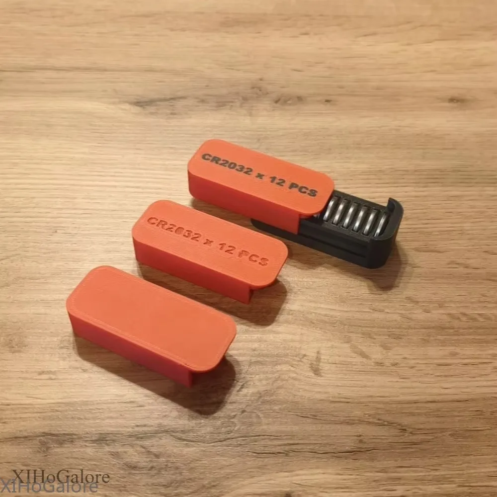 Coin Cell Battery Holder 12 Slot CR2032 Portable 3D Printed Stackable Secure Lid Organizer For Workshop Home Use Storage Case