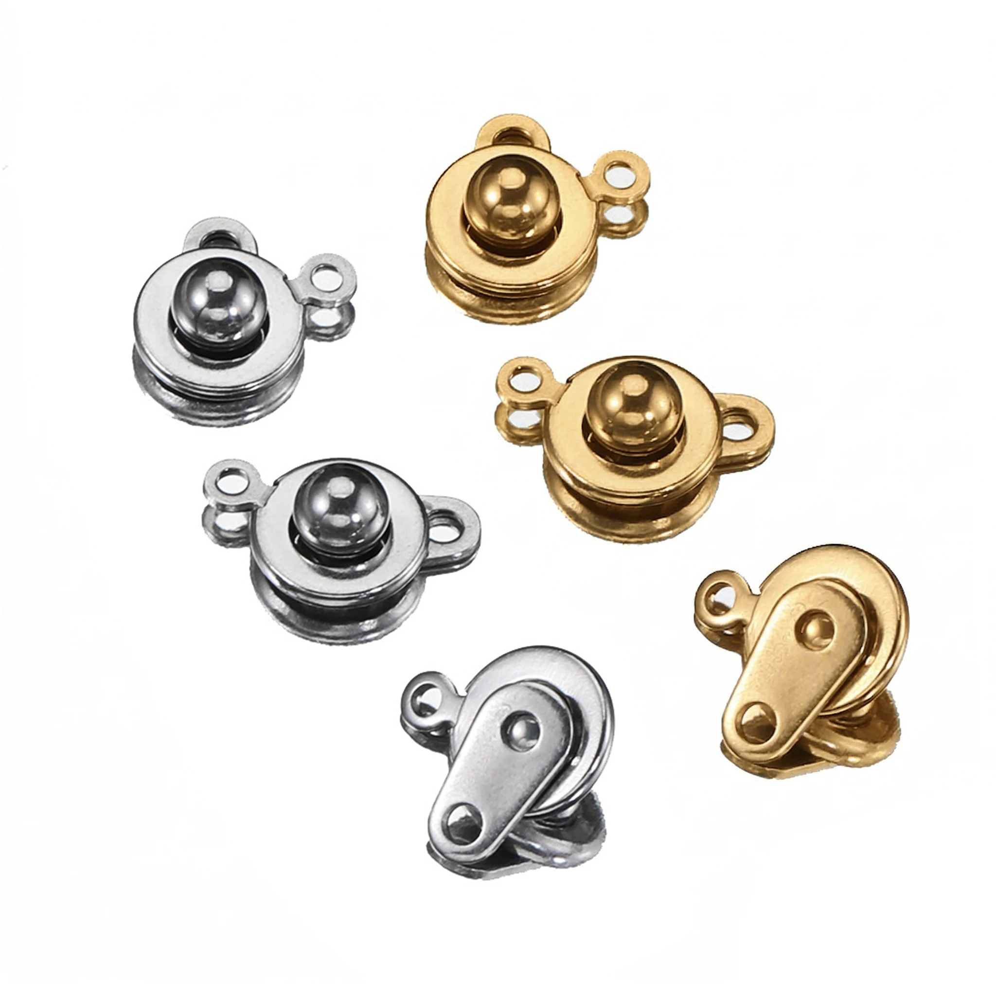 5/10pcs Stainless Steel Snap Button Clasp Jewelry Connector Fastener For DIY Bracelet Necklace Craft Making Supplies Accessories image 2