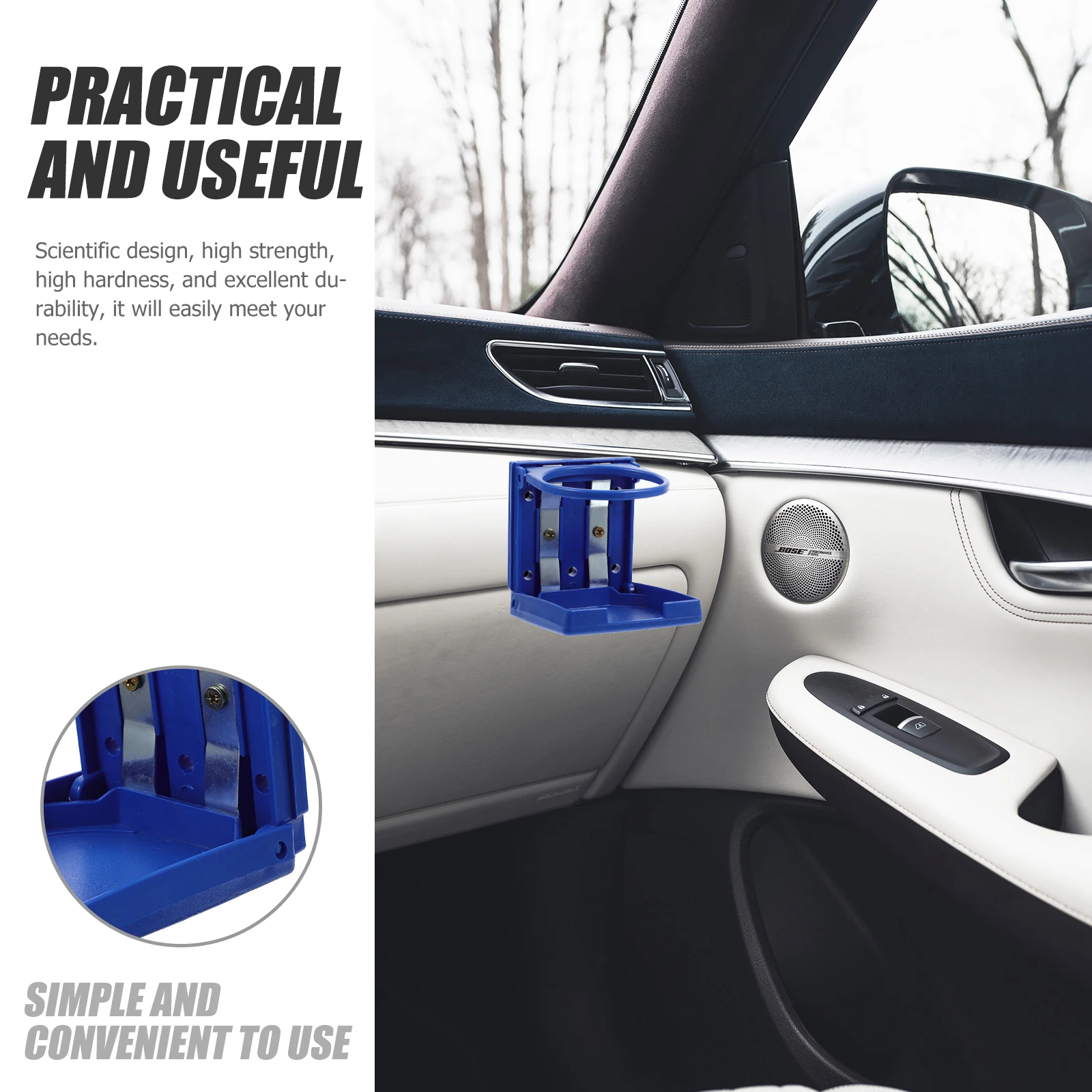 

2Pcs Cup Holder Foldable Drink Holders for Car Adjustable Vehicle Cup Stand Bottle Holder Safe Durable Easy Install Long Use Car