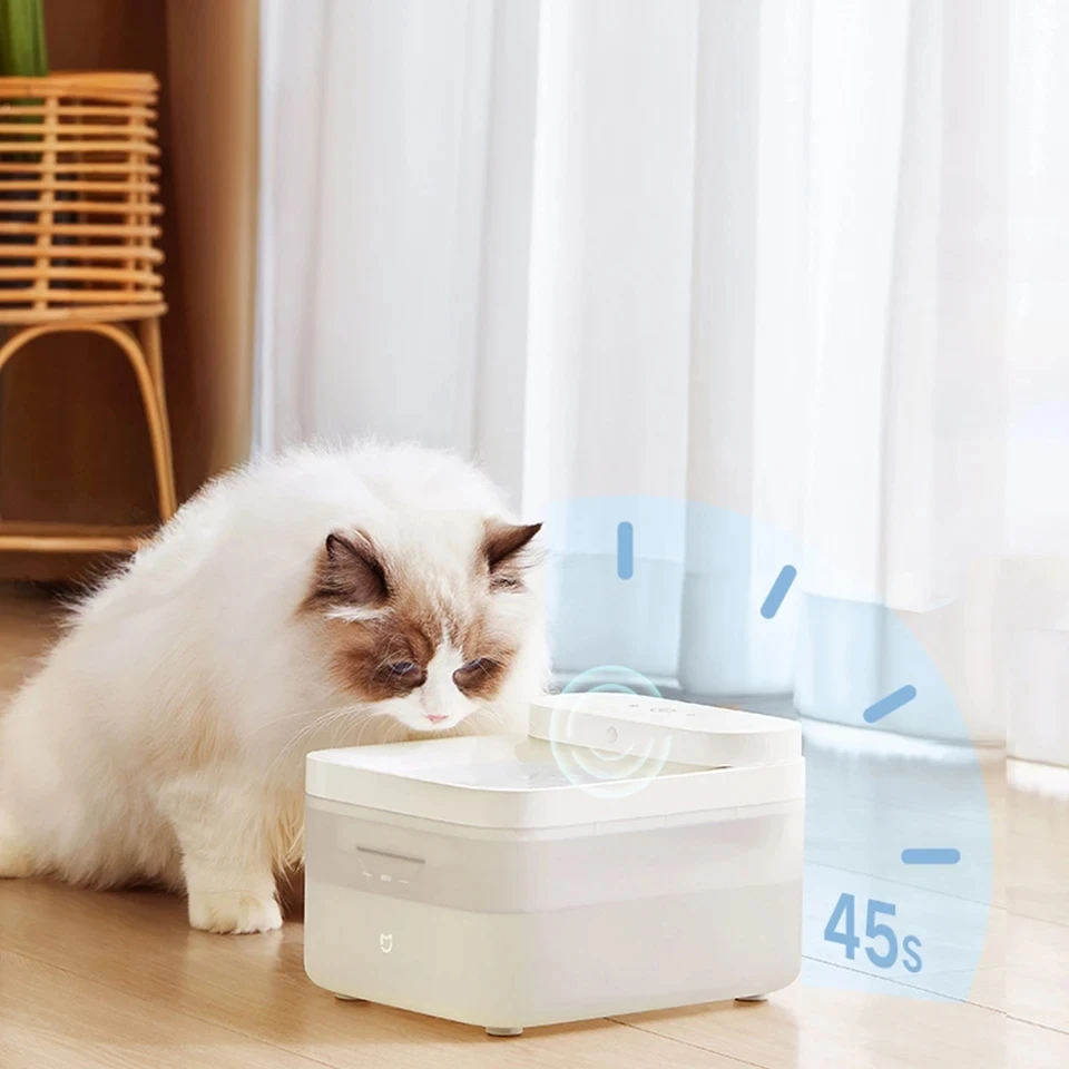 شاومى ميجيا موزع مياه ذكي لاسلكي للحيوانات الأليفة ، مستشعر موزع مياه القط ، منفذ سعة كبيرة ، ترشيح رباعي ، 3 لتر ، جديد
