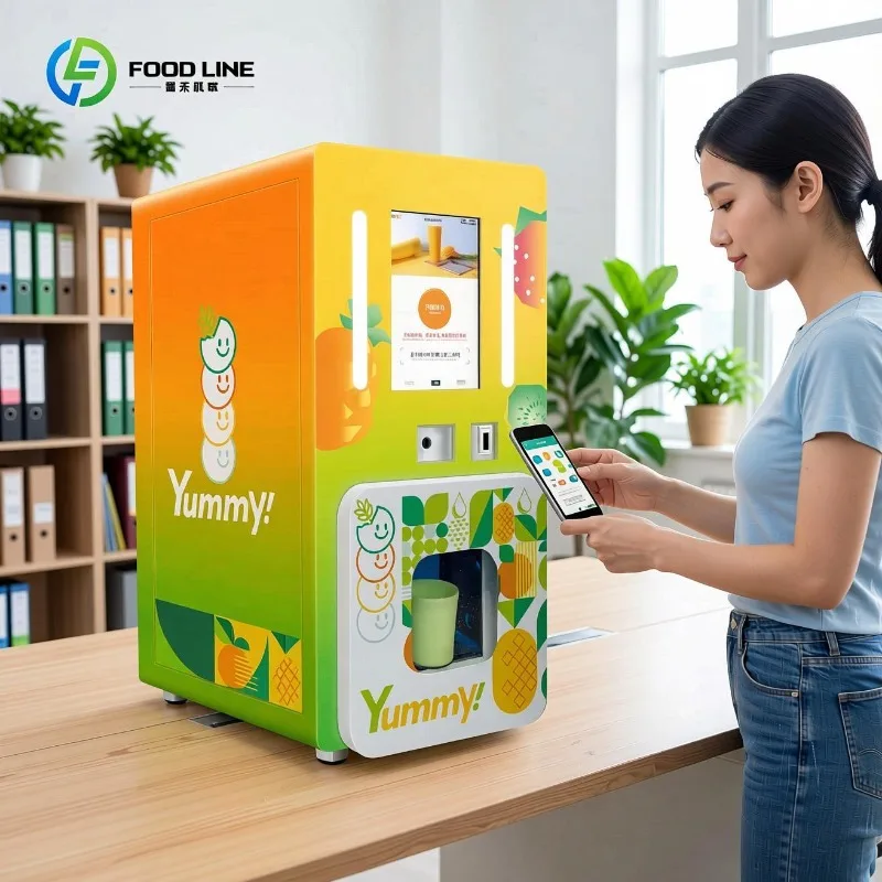 Customized Compact Tabletop Commercial Frozen Fruit Drink Smoothie Slushy Maker Touch Screen Vending Machine With SDK Function