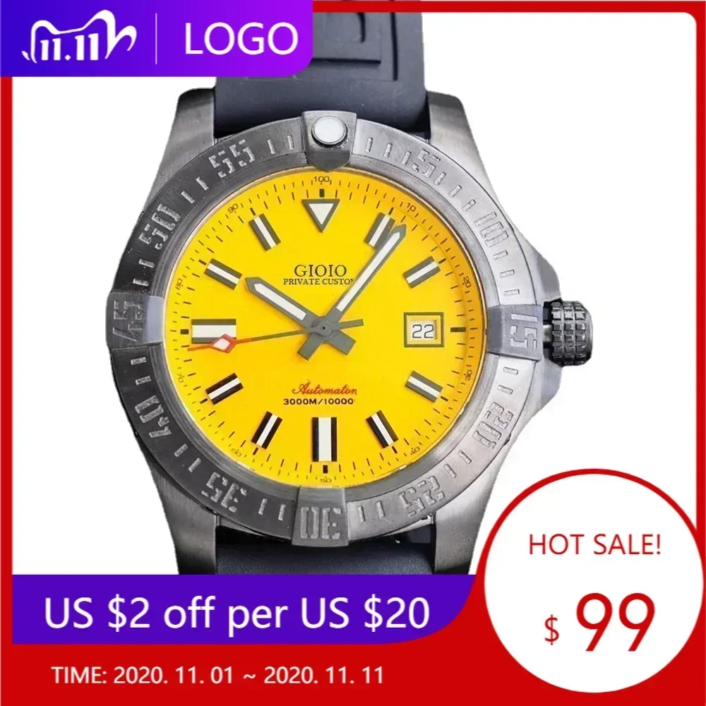 Top Quality  N Automatic Mechanical Avenger Black Rubber Wolf Watch Sport Watches