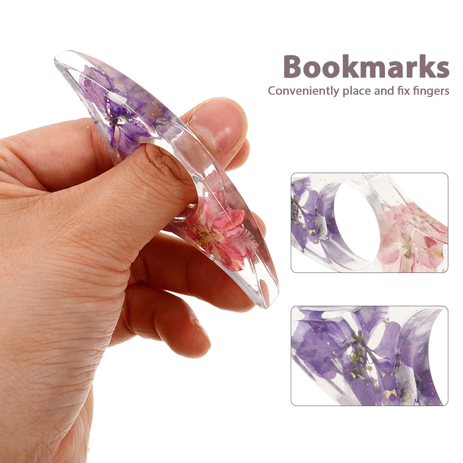 

Flower Resin Thumb Book Holder Plastic Page Clamp Reading Accessories Book Finger Page Holder for Readers