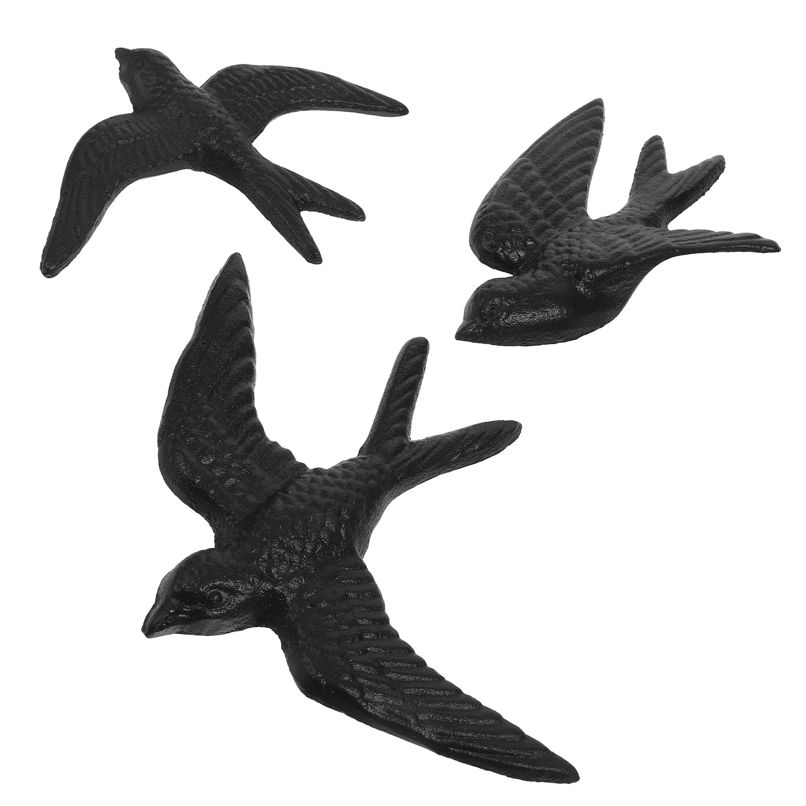 3 Pcs Cast Iron Decoration Chirping Birds Home Craft Decors 3d Simulation Sculpture Vintage