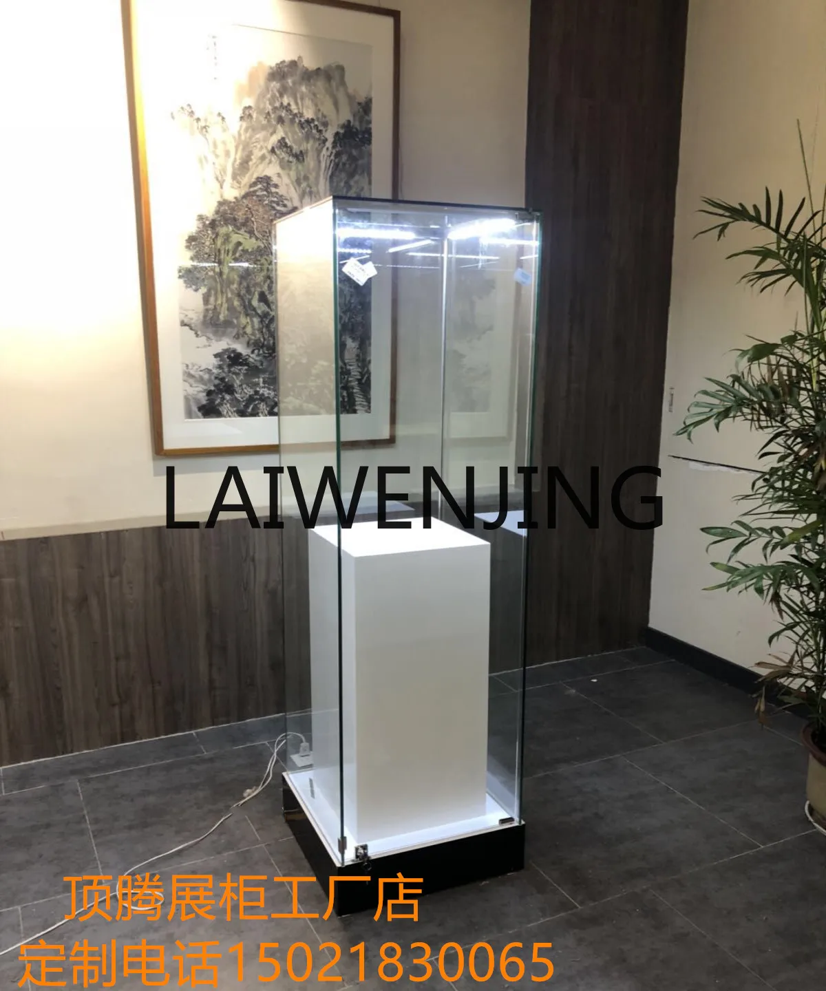 RWJ Display Cabinet Cultural Relics Exhibition Wooden Paint Counter Auction Display Cabinet