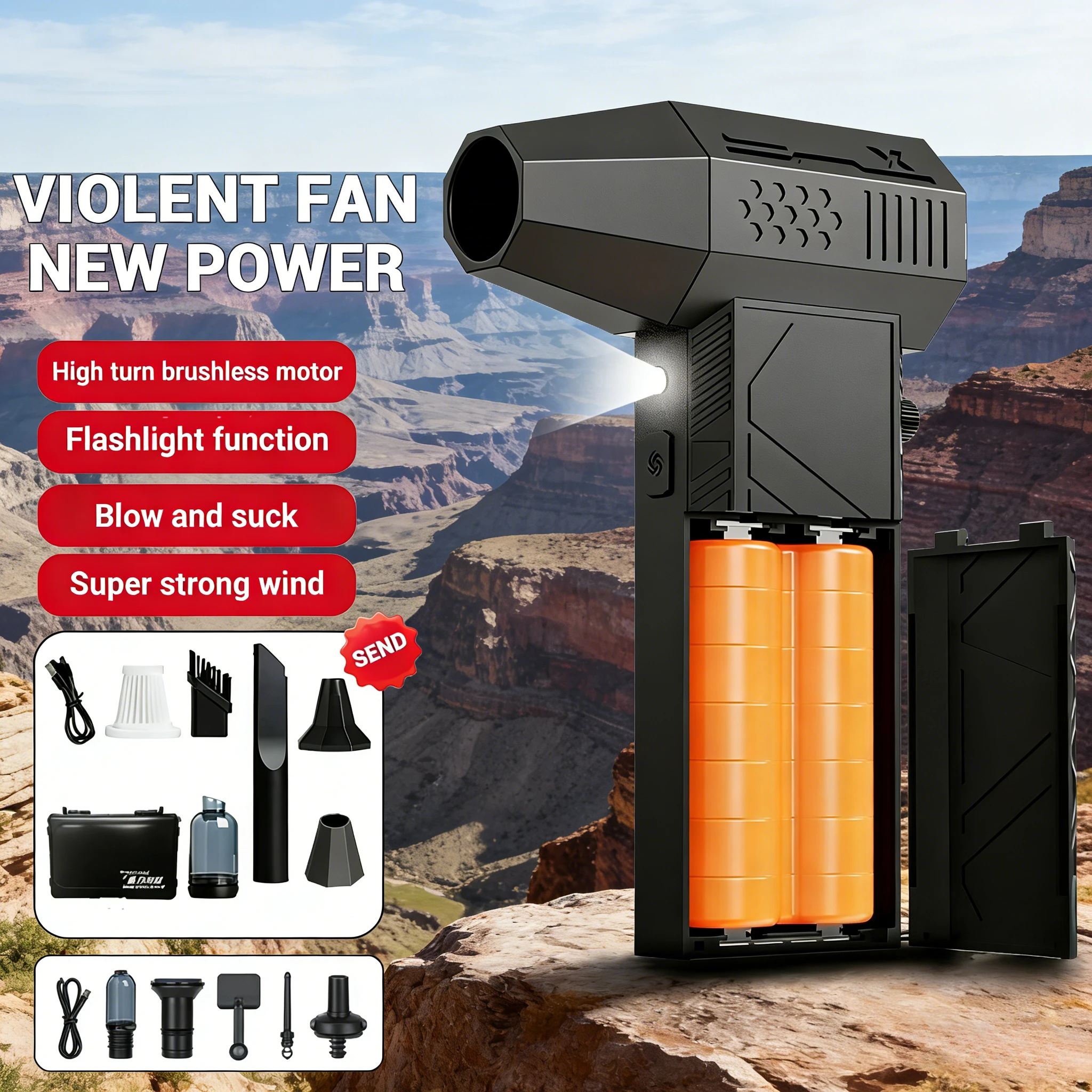 

Беспроводной пылесос-воздуходувка C6Pro 2-в-1 | Портативный пылесос с зарядкой Type-C, 350000 об/мин, 58 м/с