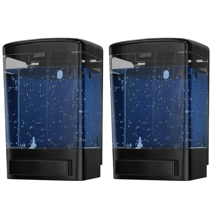 

Soap Dispenser Wall Mount for Bathroom 2Pack, Wall Mounted Hand Soap Sanitizer Dispenser for Home or Business Black, by