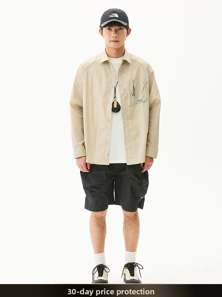 

Мужская легкая быстросохнущая рабочая рубашка NTED для лета, для активного отдыха, с защитой от УФ-излучения UPF50+, из нейлонового волокна, свободного кроя, с длинным рукавом, на пуговицах