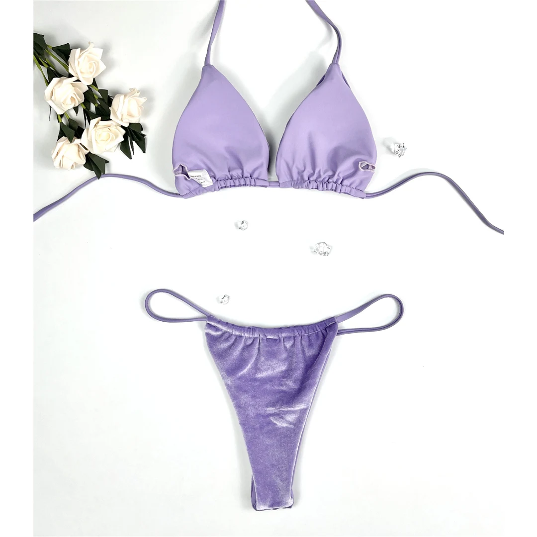 17 Farben, Neckholder, hoher Beinausschnitt, gepolstert, zweiteiliger Bikini, Damen-Bikini, Badeanzug, Damen-Badebekleidung, Bather, Schwimmbekleidung V5974 – Detail 13
