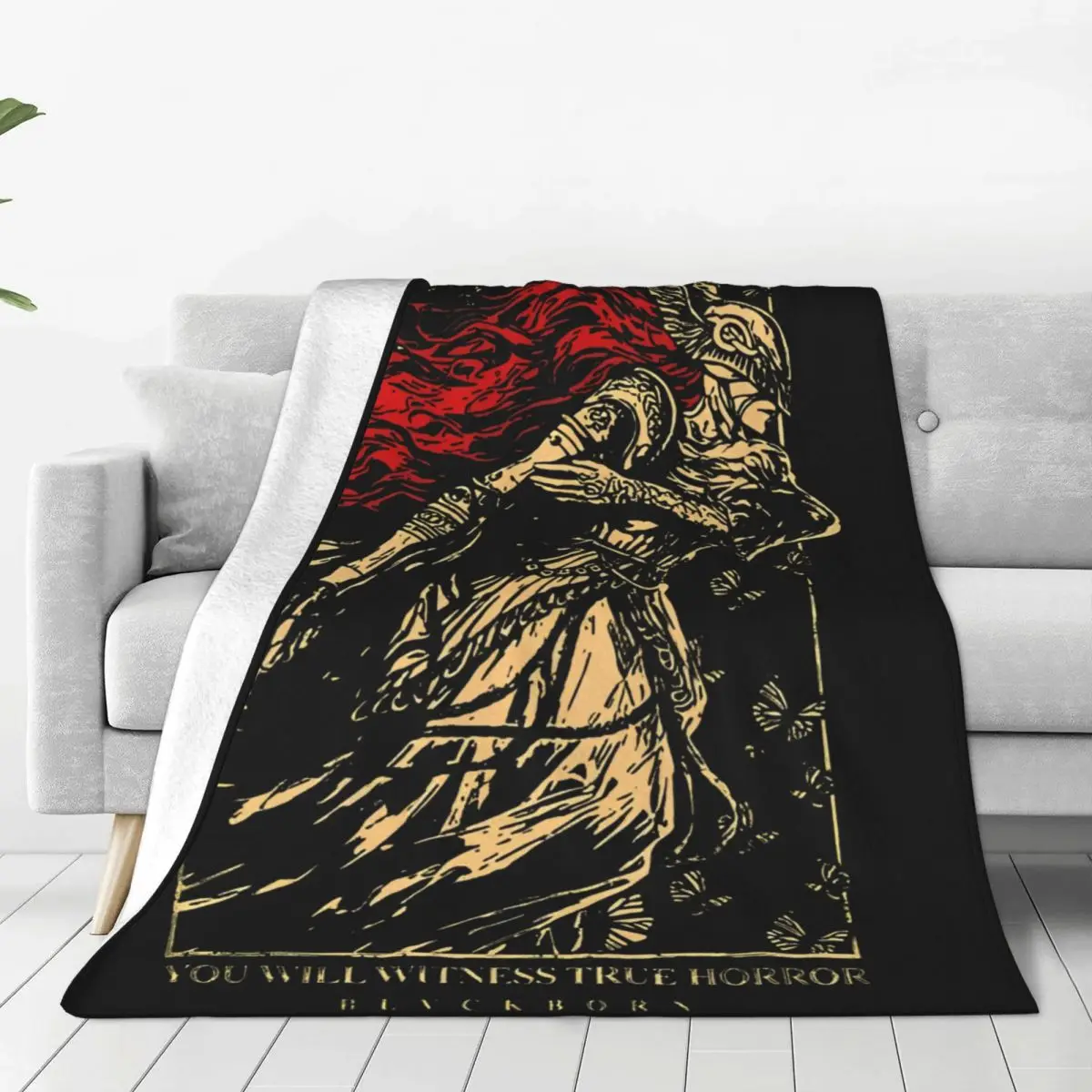 Malenia Blade Of Miquella Blanket Fleece Print Warrior Gaming Relax Ultra-Soft Throw Blanket for Home Bedroom Plush Thin Quilt