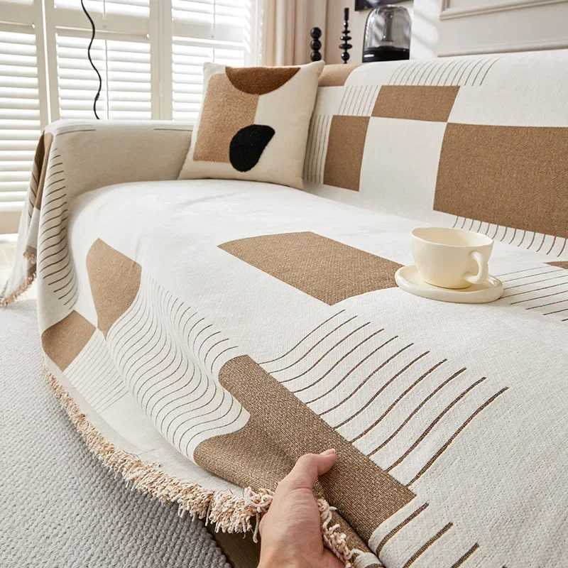 2026 New Four Seasons Universal Chenier Sofa Cover Cloth Towel Anti Cat Scratch Seat Cushion One Full Cover Cover Anti Slip