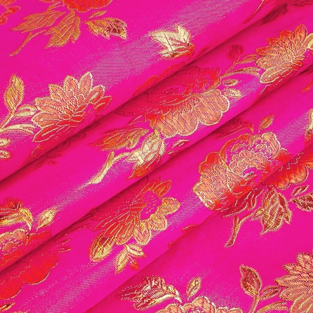 colorful gold, five-color roses, brocade, jacquard, gold and silver silk jacquard，Suitable for home fabrics, tissue boxes, hangi