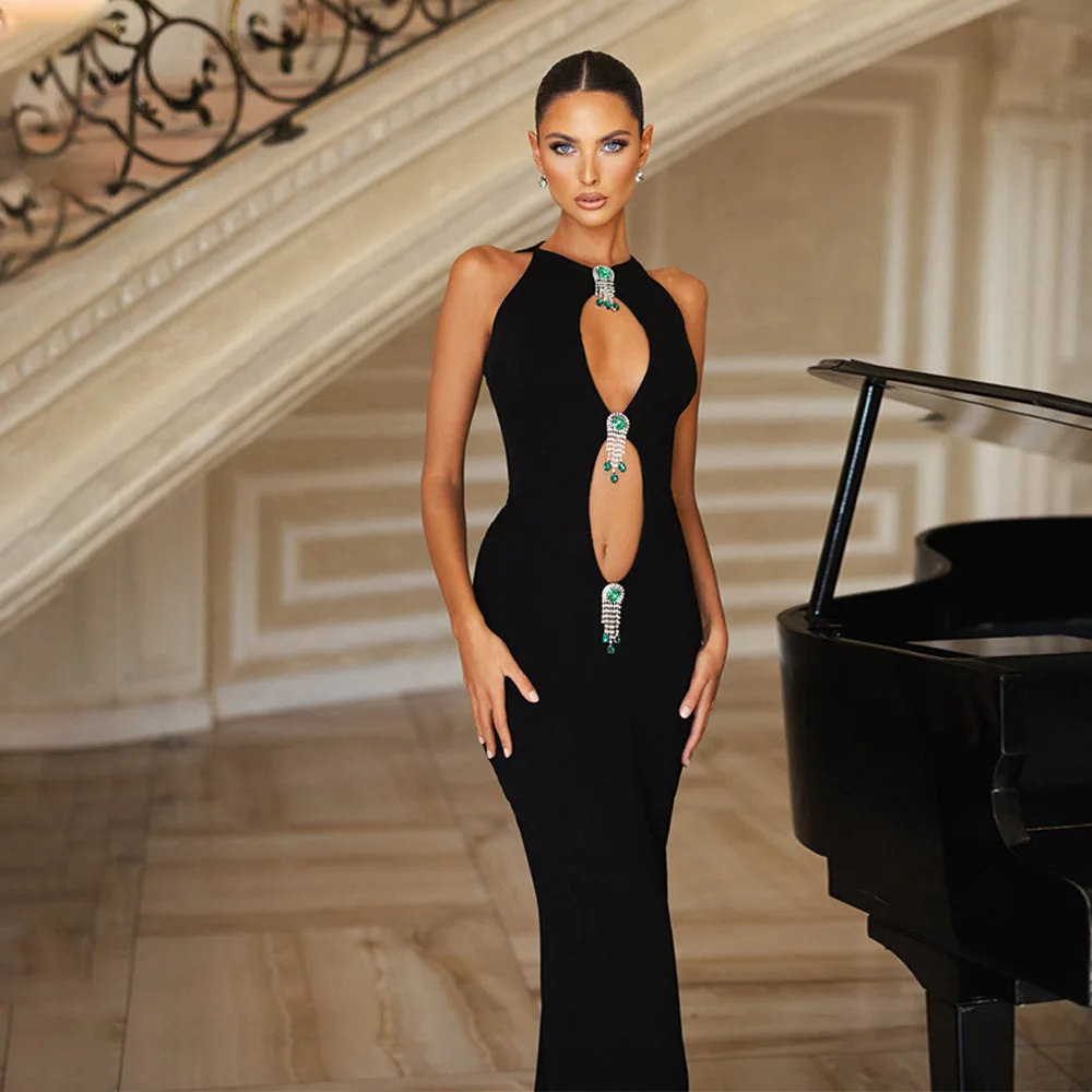 Sukienka Svel z odkrytymi ramionami, patchworkowa, z wysokim stanem, długa spódnica z okrągłym dekoltem, w kolorze Ne, damska.