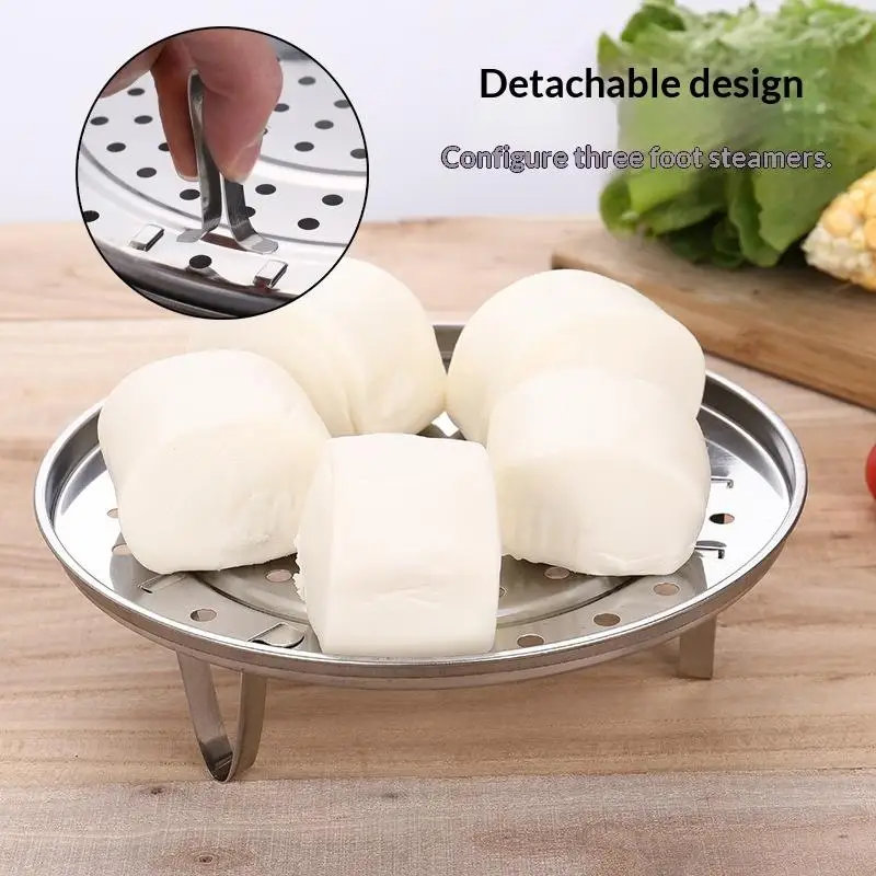 Stainless Steel Steamer Rack Heat Resistant Detachable Support Legs Rustproof for Kitchen Cooking Steaming Baking Use