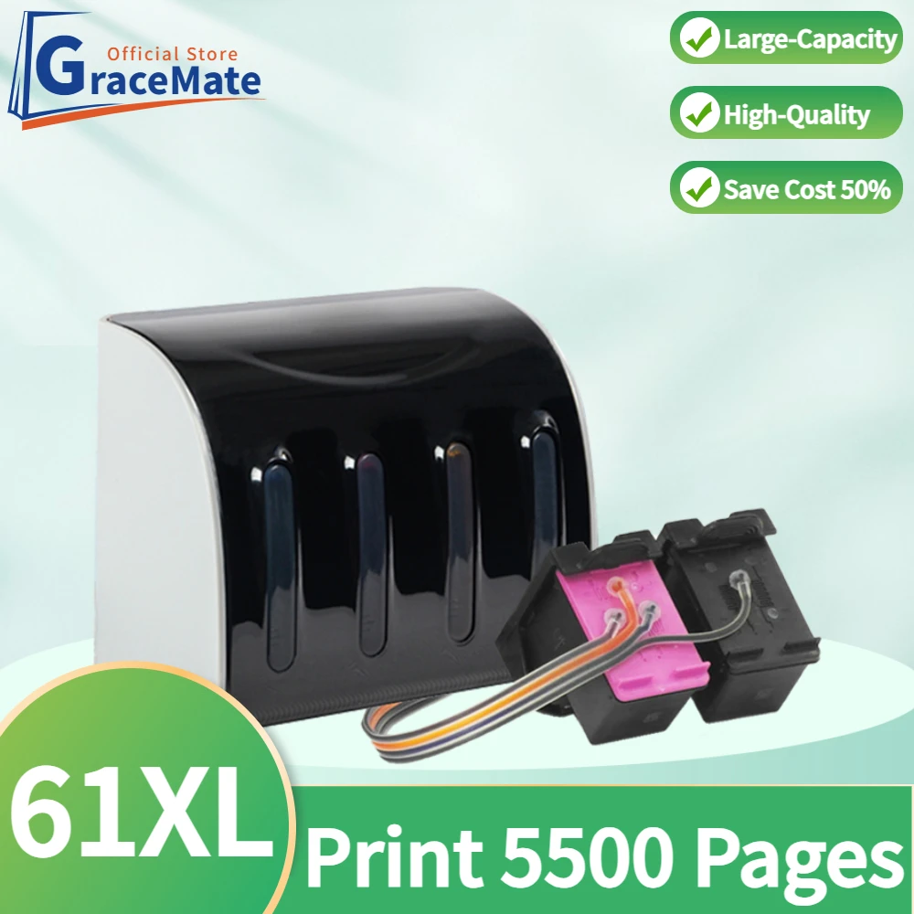 

GraceMate 61XL Printer Ink System Replacement for hp61 HP 61 Ink Cartridge CISS Deskjet 1000 1010 1050 1050A 1510 2000 2050 3000