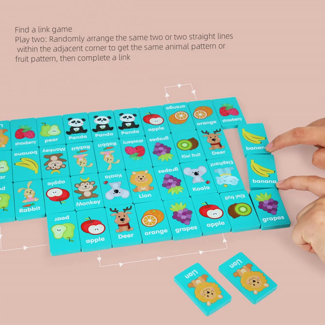 New Wooden Children's Puzzle Toys Fruit Animals Dragon Board Games Domino Building Blocks Continuous Viewing Memory Chess Gifts