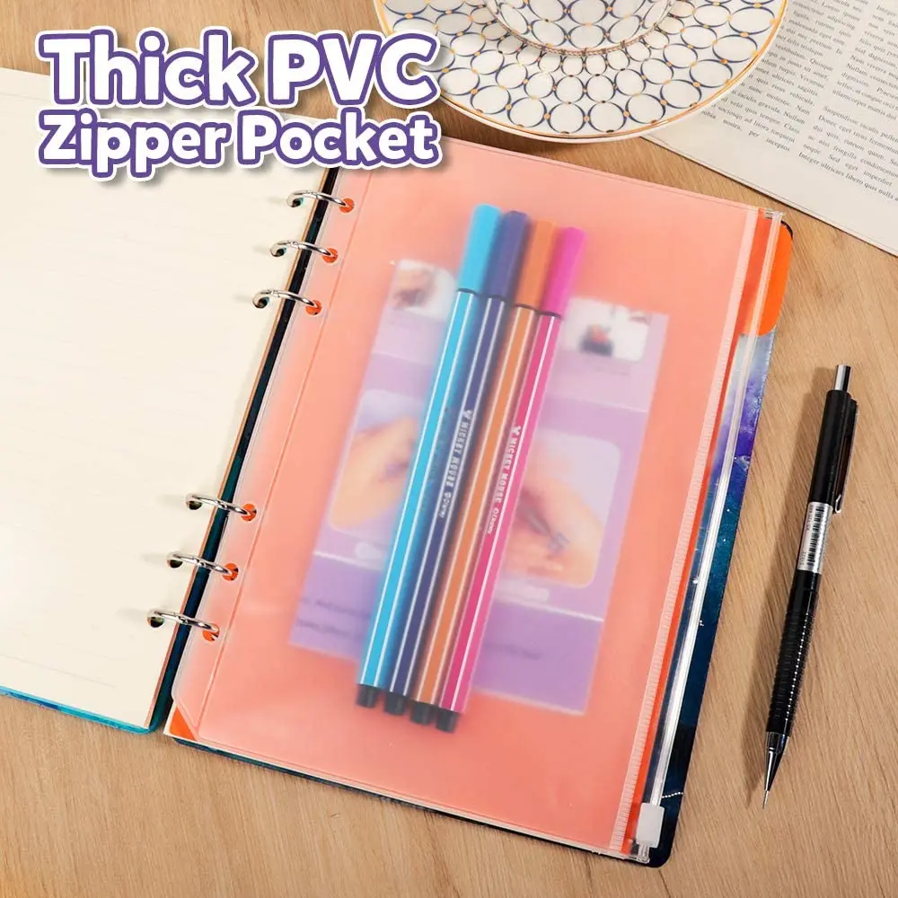 جيوب مجلدات مقاس A5 مكونة من 6 أنواع) (3 أنواع) - 6 قطع مغلف بقفل بسحاب وحقيبة مجلد مكونة من جيبين و3 جيوب منفصلة لمنظم Filofax #4