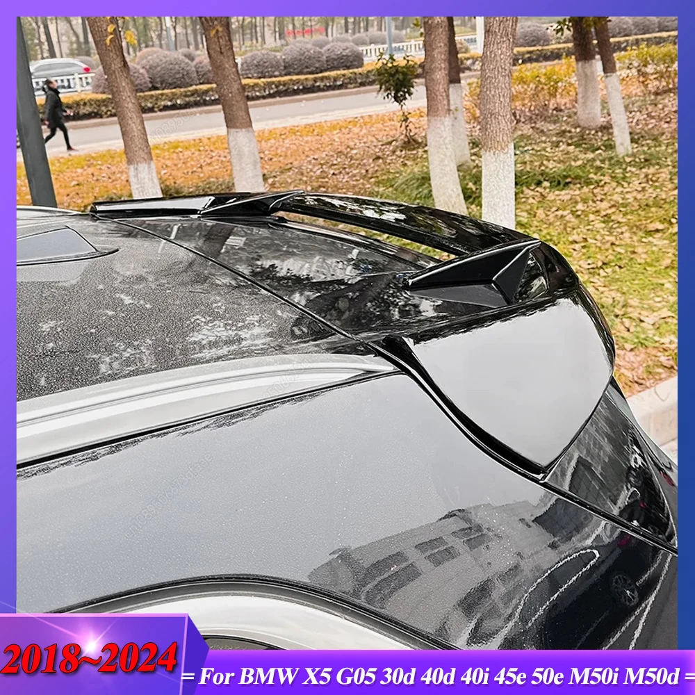 Para BMW X5 G05 30d 40d 40i 45e 50e M50i M50d 2018-2024 negro brillante M estilo de rendimiento alerón de techo trasero ala labio Bodykit Tuning