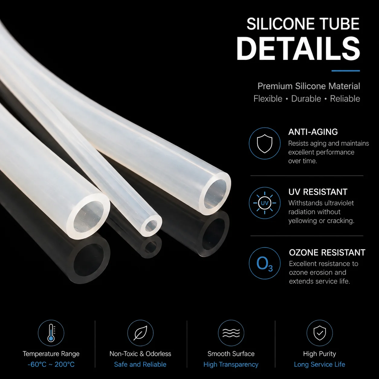 Transparent Food Grade Silicone Hose with an Inner Diameter of 2-18MM for Aquarium Coffee Machine and Transparent Conveyor Hose