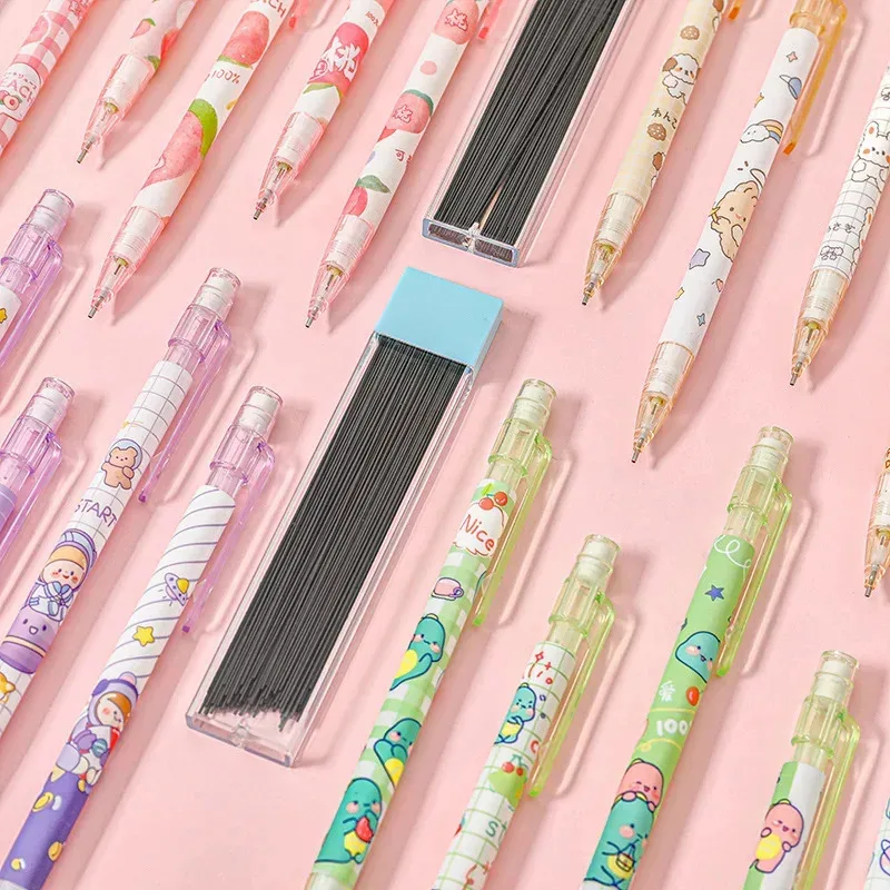 Pensil Mekanik Hewan Kawaii 0.5Mm (10 Buah/Pak) - Perlengkapan Sekolah Kartun Lucu, Hadiah Siswa