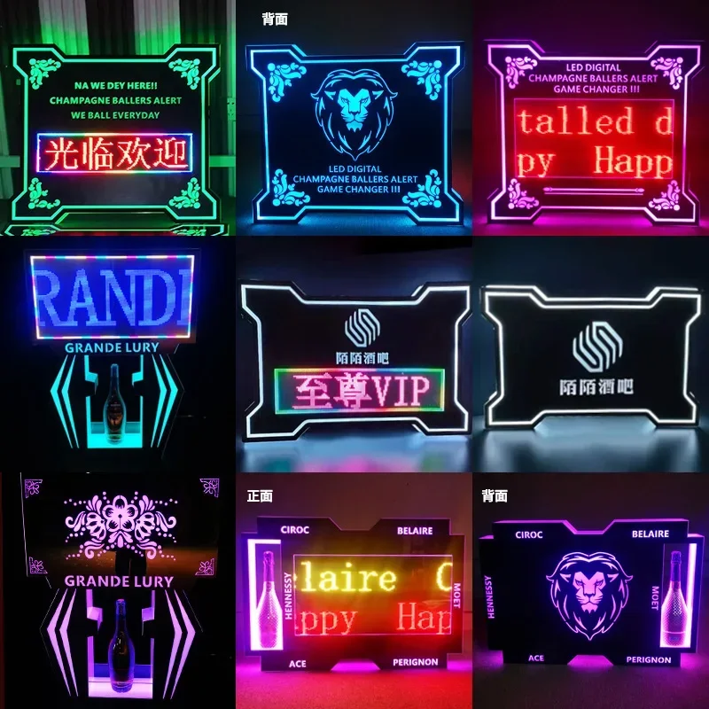 

Customized LED color display screen hand placard KTV bar luminous wine placard LOGO bar Atmosphere hand up sign festival