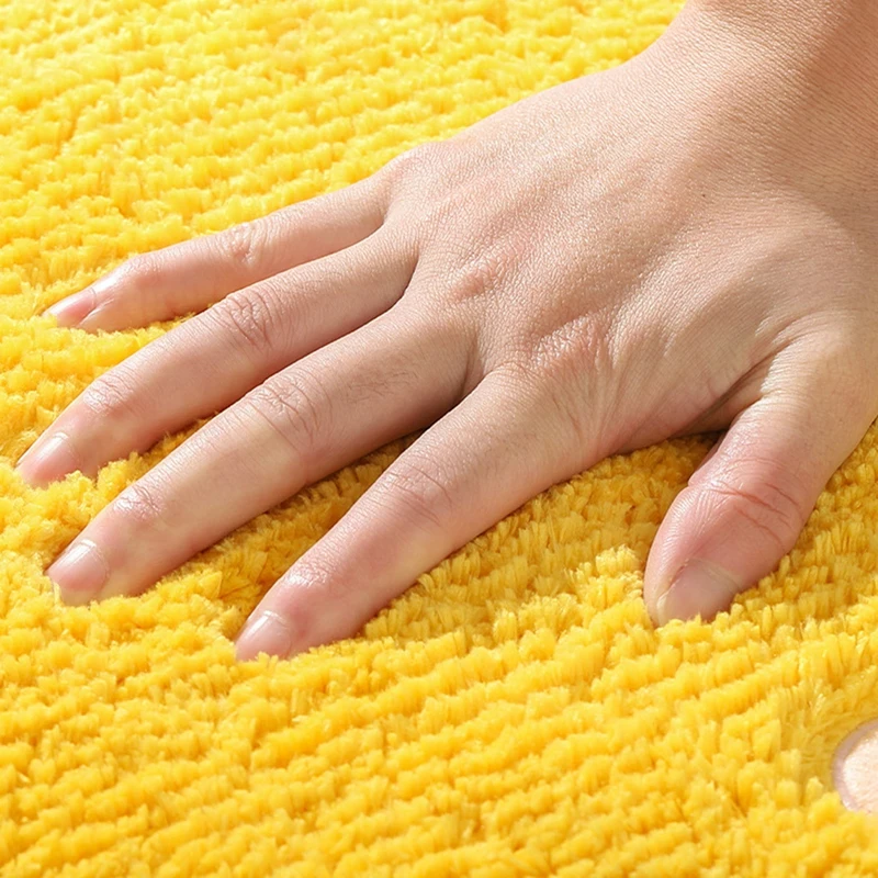 Lemon Bath Mat Cute Non-Slip Fruit Rug Kitchen Mat Yellow Lemon Bathroom Decor Fun Kids Rug, Machine Washable Durable