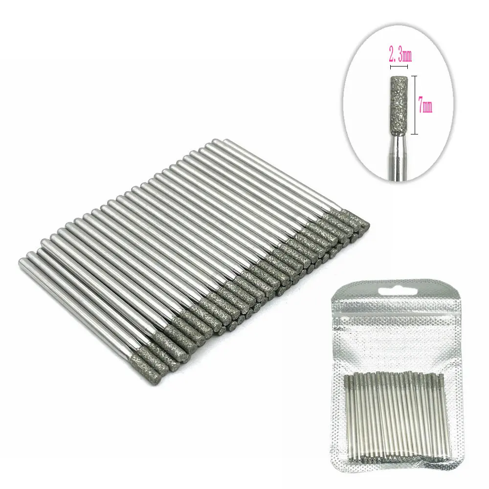 50pcs A Series Cylinder Shape Nail Diamond Drill Bit for Electric Manicure Machine Accessories Nail Mills Cutter CE Passed