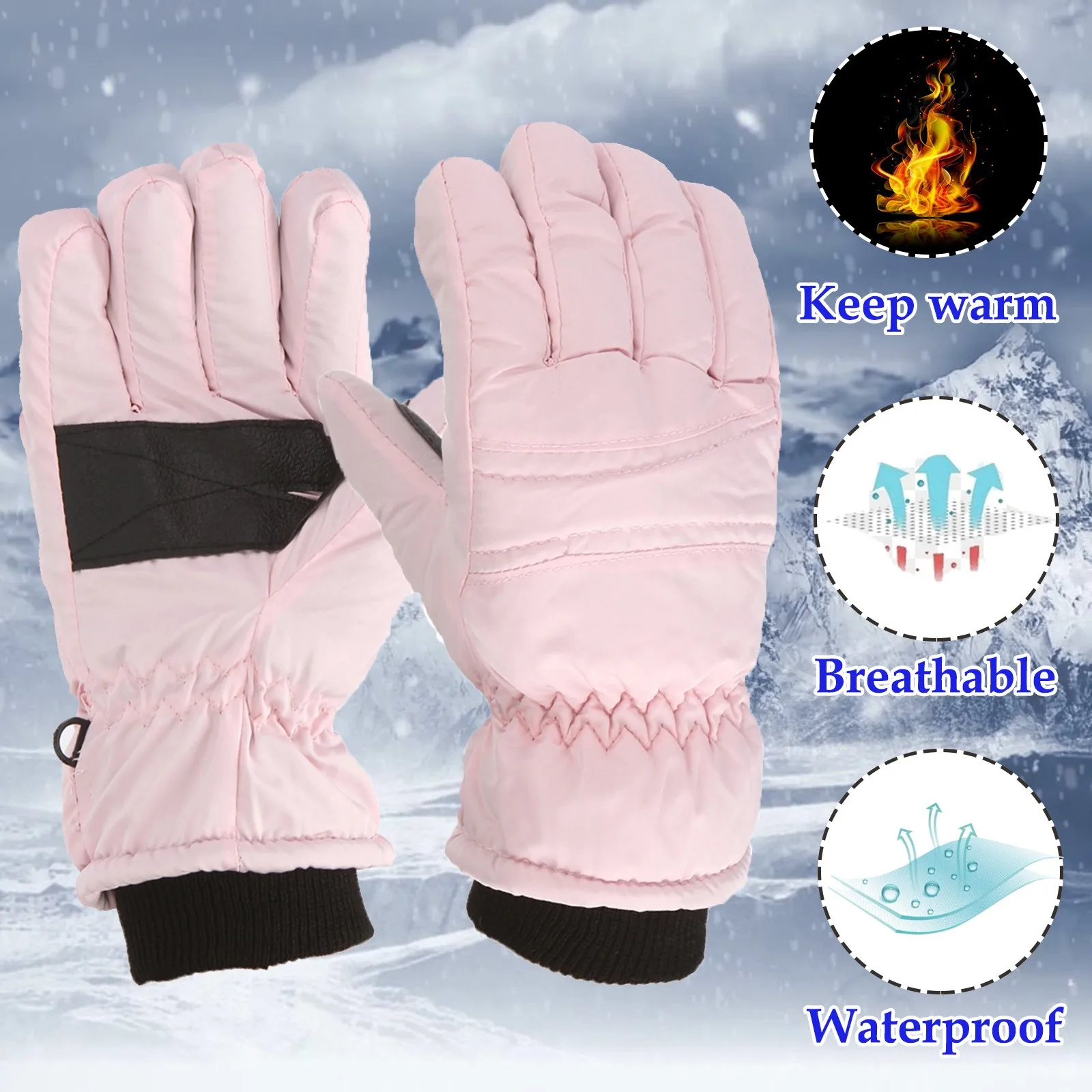 

Skating Gloves Ski Snowboarding M/L Kids Girls Boys Warm Windproof Snow Size Winter Outdoor Kids Gloves Mittens Gloves for Boys