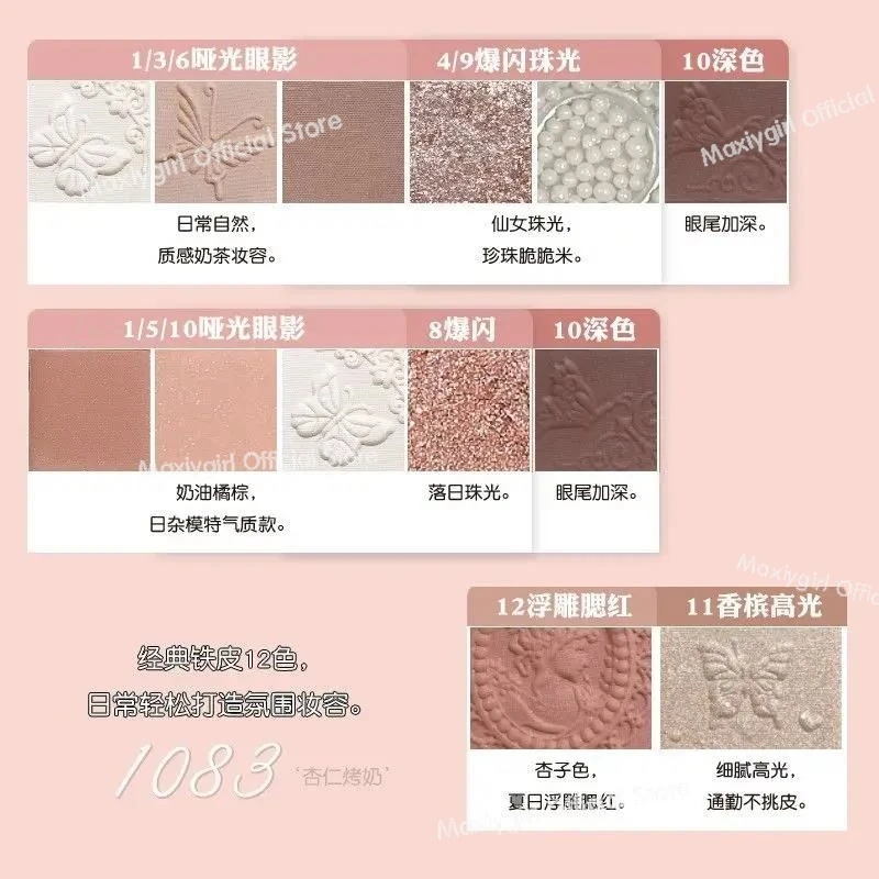 Colorrose Angel – Palette de fards à paupières en relief, longue durée, facile à porter, paillettes, reflets, Blush, Palette de maquillage tout-en-un